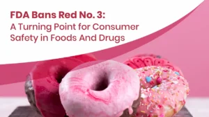 FDA bans Red No. 3 highlighting the need for natural red dye alternatives by Vinayak Ingredients, showcasing pink frosted donuts with vibrant red hues.